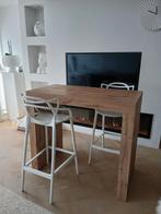 Houten bar met 4 krukken, Huis en Inrichting, Barren, Ophalen, Zo goed als nieuw