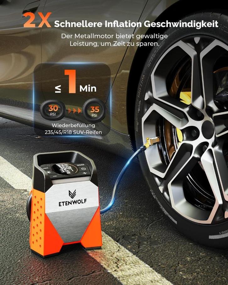 Handige Krachtige Accu Pomp Compressor 7800 mAh 160Psi 11Bar, Auto diversen, Autogereedschap, Nieuw, Ophalen of Verzenden