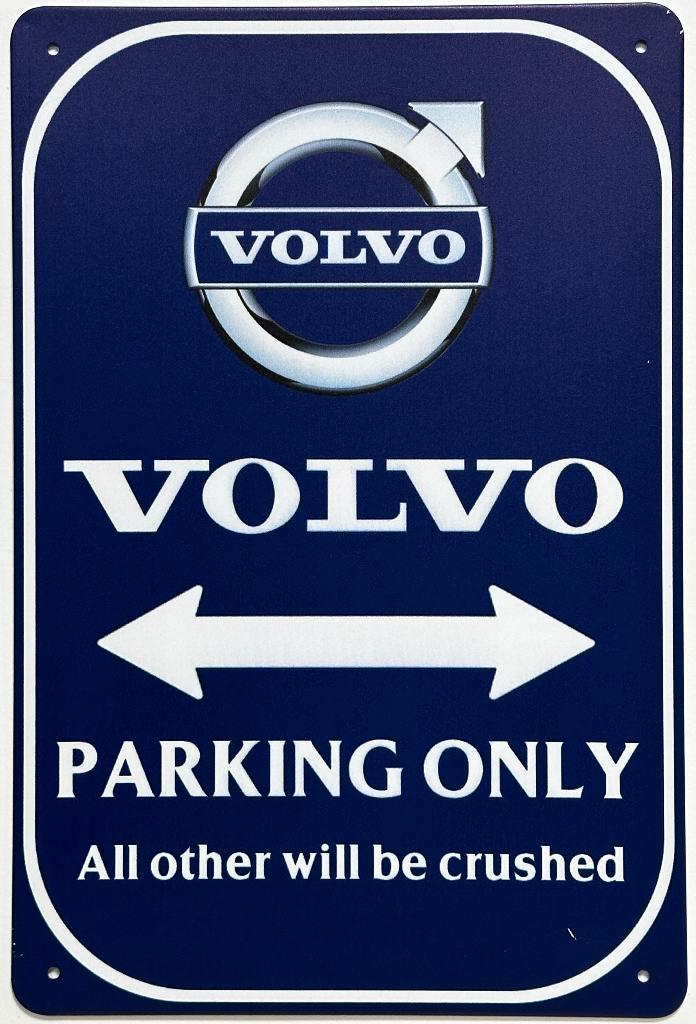 Volvo parking only logo reclamebord van metaal wandbord deco, Verzamelen, Automerken, Motoren en Formule 1, Nieuw, Auto's, Ophalen of Verzenden
