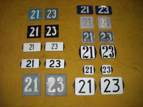 emaille huisnummer 21 en 23 ook 22 24 25 26 27 28 29 30 31 7, Antiek en Kunst, Antiek | Emaille, Ophalen of Verzenden