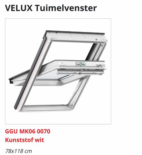 VELUX DAKRAAM GGU MK06 0070 tuimelvenster kunststof, Doe-het-zelf en Verbouw, Glas en Ramen, Nieuw, Dakraam, 80 tot 120 cm, Minder dan 80 cm