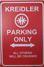 Kreidler parking only rood reclamebord van metaal wandbord, Verzamelen, Nieuw, Reclamebord, Ophalen of Verzenden