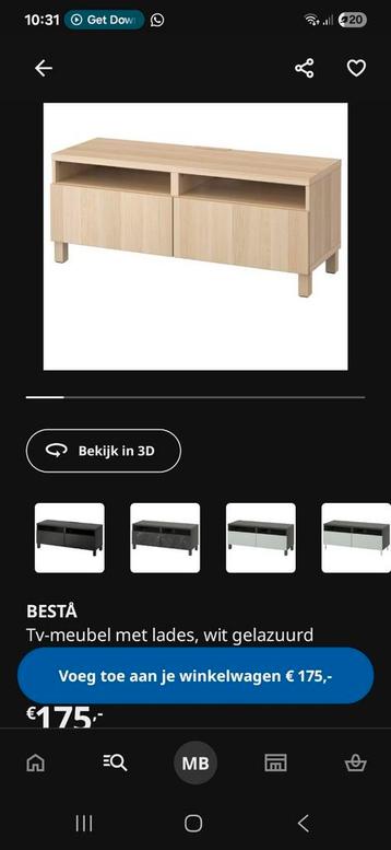 Besta tv meubel 120*42*38cm
