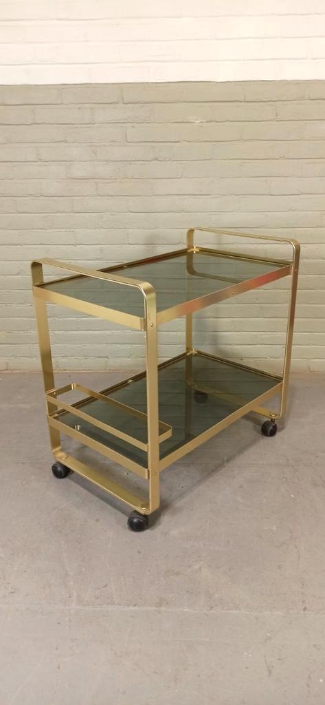 Vintage trolley barcart serveerwagen, AV Handwerk, Huis en Inrichting, Woonaccessoires | Overige, Gebruikt, Ophalen