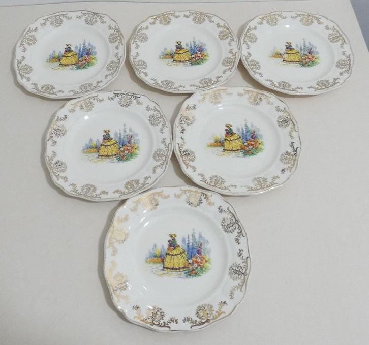 Gebakbordje 6x - Grindley [499], Antiek en Kunst, Antiek | Servies los, Ophalen