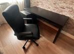 Malm bureau, malm lade/nachtkastje en bureaustoel, Huis en Inrichting, Ophalen, Zo goed als nieuw, Bureau