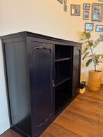 Halfhoge kast, donkerpaars H105 B145 D40, Ophalen, Gebruikt, 100 tot 150 cm, Minder dan 150 cm