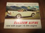 Folder Sunbeam Alpine Cabriolet Series 2 1960, Gelezen, Ophalen of Verzenden, Overige merken, Sunbeam