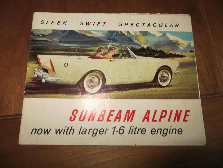 Folder Sunbeam Alpine Cabriolet Series 2 1960, Boeken, Auto's | Folders en Tijdschriften, Gelezen, Overige merken, Ophalen of Verzenden