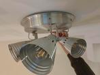 Industriële plafonnière met 3 lampen, Ophalen, Zo goed als nieuw, Metaal, Industrieel