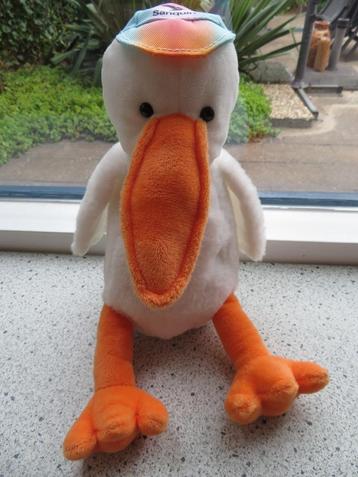 Pelikaan met gekleurd petje van Sanquin meet ca 30 cm beschikbaar voor biedingen