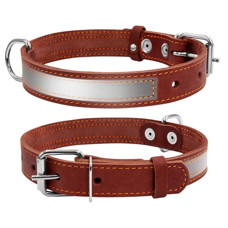 WAUDOG CoLLar Halsband Reflecterend Bruin Nek 48-63 cm OP=OP, Dieren en Toebehoren, Hondenhalsbanden en Penningen, Nieuw, Handgemaakt