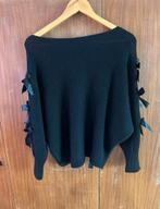 Zwarte Ibiza mode  Trui met Strikjes open mouwen  maat 36/44, Zwart, Maat 42/44 (L), Ophalen of Verzenden, Gedragen