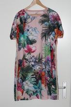 Z36a Trendy stretchy floralprint jurkje mt 44, Maat 42/44 (L), Nieuw, Ophalen of Verzenden, Roze