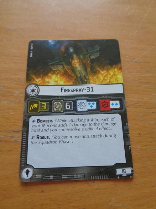 star wars armada kaartje voor firespray-31, Hobby en Vrije tijd, Wargaming, Zo goed als nieuw, Overige soorten, Toebehoren, Ophalen of Verzenden