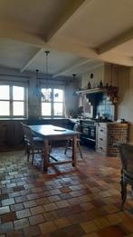 Franse eikenhouten kloostertafel  /eettafel 195x85x75h, Ophalen, Gebruikt, Sobere landelijke oude franse boeren eettafel, Eikenhout