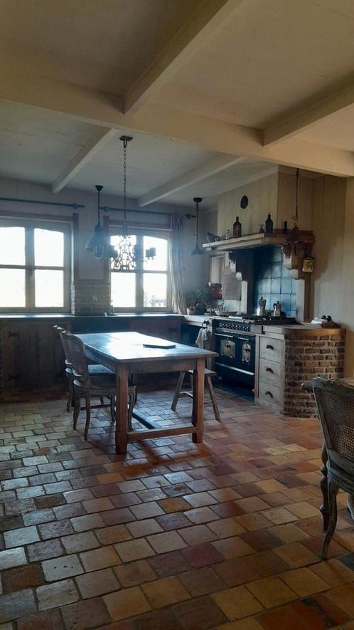 Franse eikenhouten kloostertafel  /eettafel 195x85x75h, Huis en Inrichting, Tafels | Eettafels, Gebruikt, 50 tot 100 cm, 150 tot 200 cm