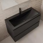Badkamermeubel 100x46 cm mat zwart, Nieuw, Minder dan 100 cm, Wastafelkast, 25 tot 50 cm