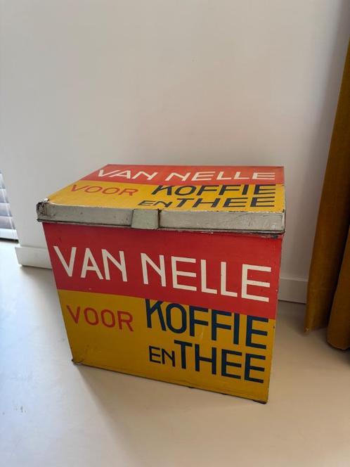 Van Nelle koffie en thee blik groot vintage retro, Verzamelen, Blikken, Gebruikt, Koffie, Van Nelle, Ophalen of Verzenden
