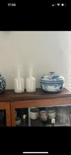 Otto Brauer Holmegaard Vaas, '60, Huis en Inrichting, Woonaccessoires | Vazen, Gebruikt, Wit, Ophalen of Verzenden, Glas