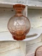 Roze glazen likeur flesje vintage,brocant, Ophalen of Verzenden