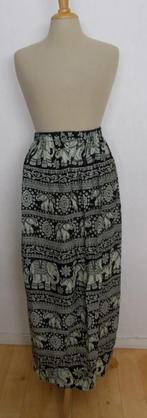 Ethnic/Oosterse grappige olifanten print maxi rok! M, Maat 38/40 (M), Verzenden, Zwart, Zo goed als nieuw