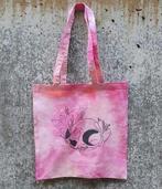 Handgemaakte roze katten schedel tie dye gothic tote tas, Ophalen of Verzenden, Nieuw, Roze, Schoudertasje