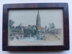 12 / gekleurde ingelijste prent van de kerk van Breda, Antiek en Kunst