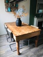 Robuuste eettafel met 6 stoelen, 200 cm of meer, 50 tot 100 cm, Grenenhout, Gebruikt