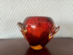 Vintage glazen rode vaas uitstulpingen Murano?, Ophalen of Verzenden