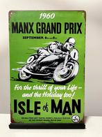 Isle of Man 1960 Manx Grand Prix metalen reclamebord, Ophalen of Verzenden, Nieuw, Motoren