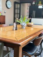 Karaktervolle grote houten tafel tropisch hardhout, Ophalen, 100 tot 150 cm, 200 cm of meer, Zo goed als nieuw