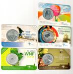 5 zwaar verzilverde 5 Euro munten, Postzegels en Munten, Munten | Nederland, Ophalen of Verzenden, Koningin Beatrix, Euro's, Setje