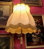 Brocante staande lamp / vloerlamp koper antiek lampenkap