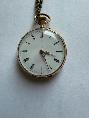 Antiek Cylindre rubis 6 Zakhorloge (14 karaats goud) beschikbaar voor biedingen