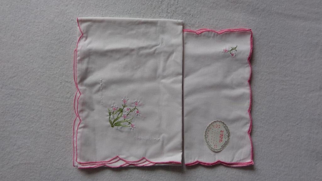 Geborduurde tafelkleed en 4 servetten, Ophalen, Nieuw, Wit, Tafelkleed of Tafelzeil