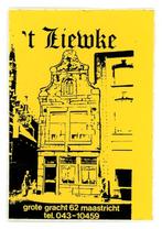 sticker café ´t Liewke (geel) Maastricht, Bedrijf of Vereniging, Ophalen of Verzenden, Zo goed als nieuw