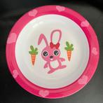 Diep melamine bordje roze konijn - 19 cm, Ophalen of Verzenden, Zo goed als nieuw