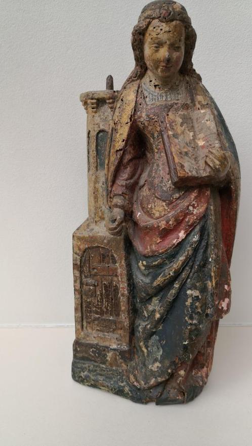 Prachtige St.Barbara 16de eeuw, Antiek en Kunst, Kunst | Beelden en Houtsnijwerken, Ophalen of Verzenden