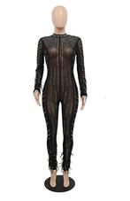 Dames catsuit 34 / bodysuit zwarte glitter doorzichtig, Maat 38/40 (M), Verzenden, Nieuw, Overige thema's