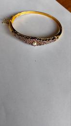 9 Karaat gouden armband met robijntjes parel ziefoto, sl, Ophalen of Verzenden, Zo goed als nieuw, Goud, Goud