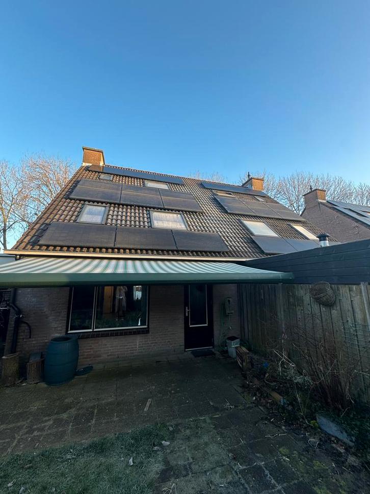 Elektrische Knikarm Zonneluifel, Tuin en Terras, Zonneschermen, Gebruikt, Knikarmscherm, 150 tot 300 cm, 450 cm of meer, Elektrisch