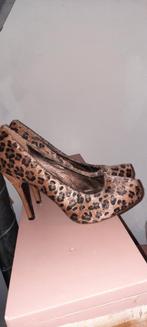 Dames fluwele panterprint pumps/hakken, maat 41., Ophalen of Verzenden, Zo goed als nieuw, Bruin