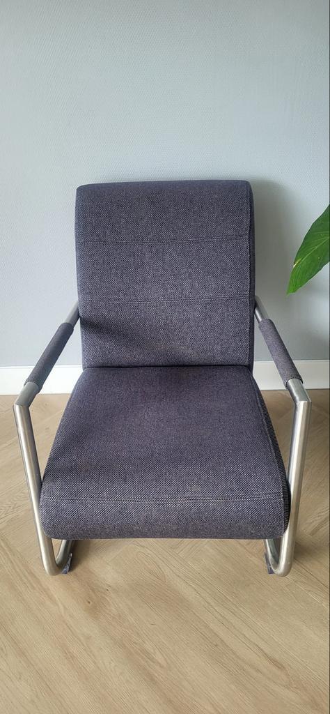 2x Henders & Hazel Fauteuil - Grijs, Huis en Inrichting, Stoelen, Zo goed als nieuw, Eén, Metaal, Grijs, Ophalen