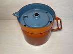 Melkkoker van gietijzer oranje emaille made in Belgium, Antiek en Kunst, Antiek | Emaille, Ophalen of Verzenden