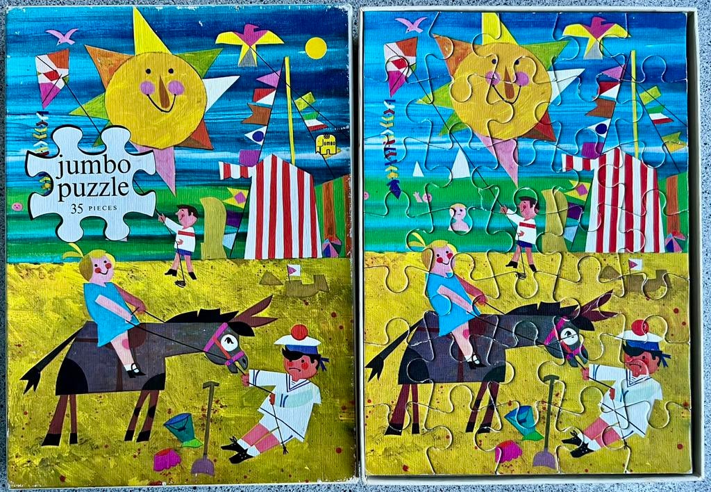 Vintage Jumbo kinderpuzzel 35 stukjes, Ophalen of Verzenden, 10 tot 50 stukjes, Zo goed als nieuw