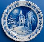 Kerstmis 1955 Porceleyne Fles 25cm besneeuwde stad nachtmis, Ophalen of Verzenden