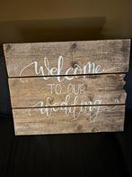 Steigerhouten borden voor bruiloft!, Ophalen of Verzenden, Zo goed als nieuw, Bord