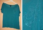 TOP Groen, zonder mouw, met glitter, mt. L, oksel 50 cm., Maat 38/40 (M), Nieuw, Ophalen of Verzenden, Zonder mouw