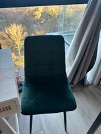 Velvet groene stoel, Huis en Inrichting, Stoelen, Ophalen of Verzenden, Zo goed als nieuw, Overige kleuren, Eén